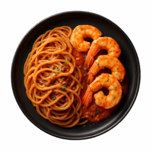 Linguine integrali alle gamberetti al pomodoro