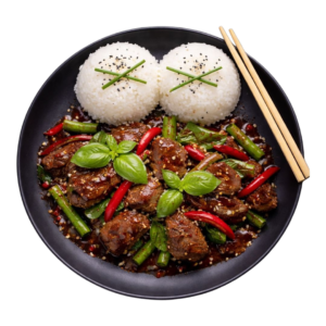 Sauté de bœuf basilic thaï , riz basmati