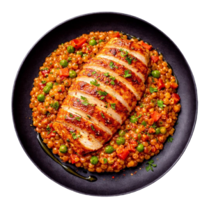 Couscous perlé méditerranéen & poulet paprika fumé