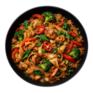 Poulet wok signature nouille larges de patate douce