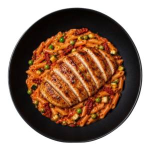 Salade de pennettes pesto rosso allégé au poulet méditerranéen